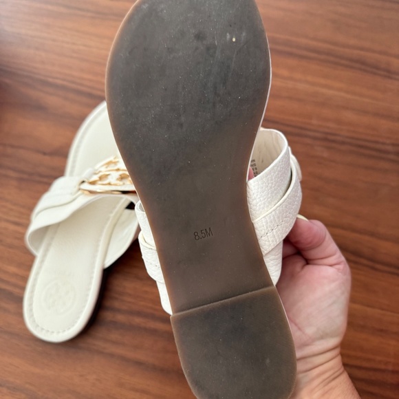 Tory Burch White Logo Thong Sandals – Sz 8.5 - Picture 4 of 4
